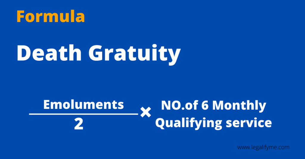 formula for Death Gratuity